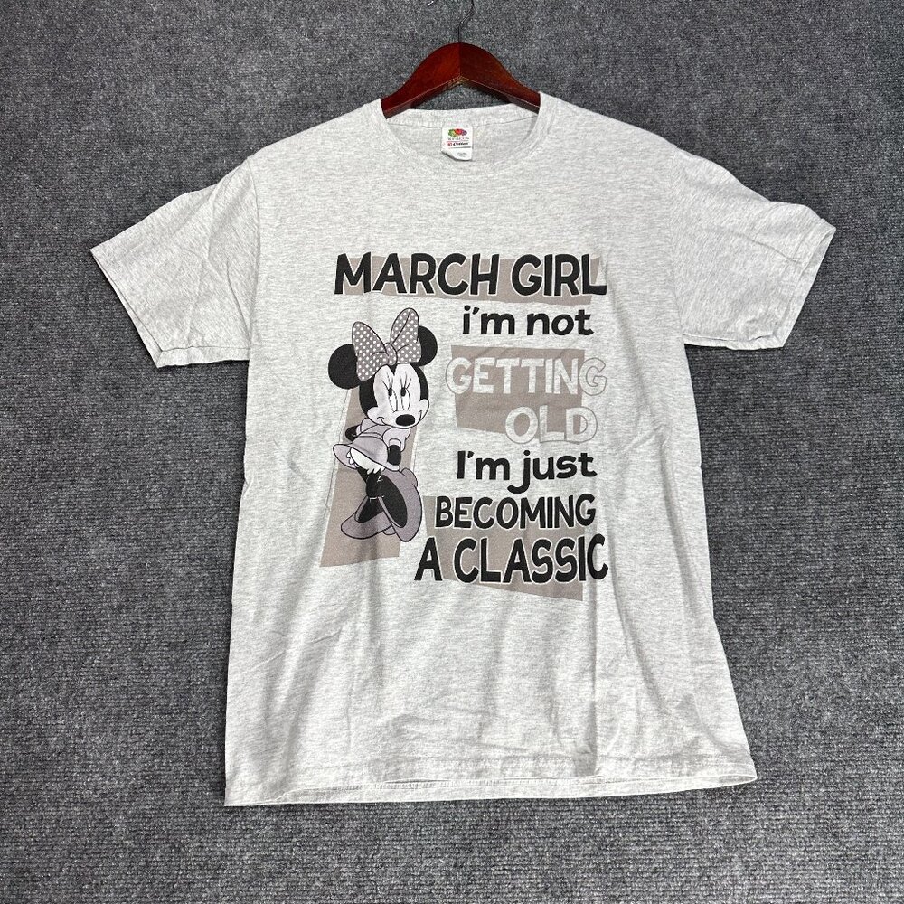 Fruit Of Loom Tee Shirt Womens Small Gray Graphic March Girl Not Getting Old